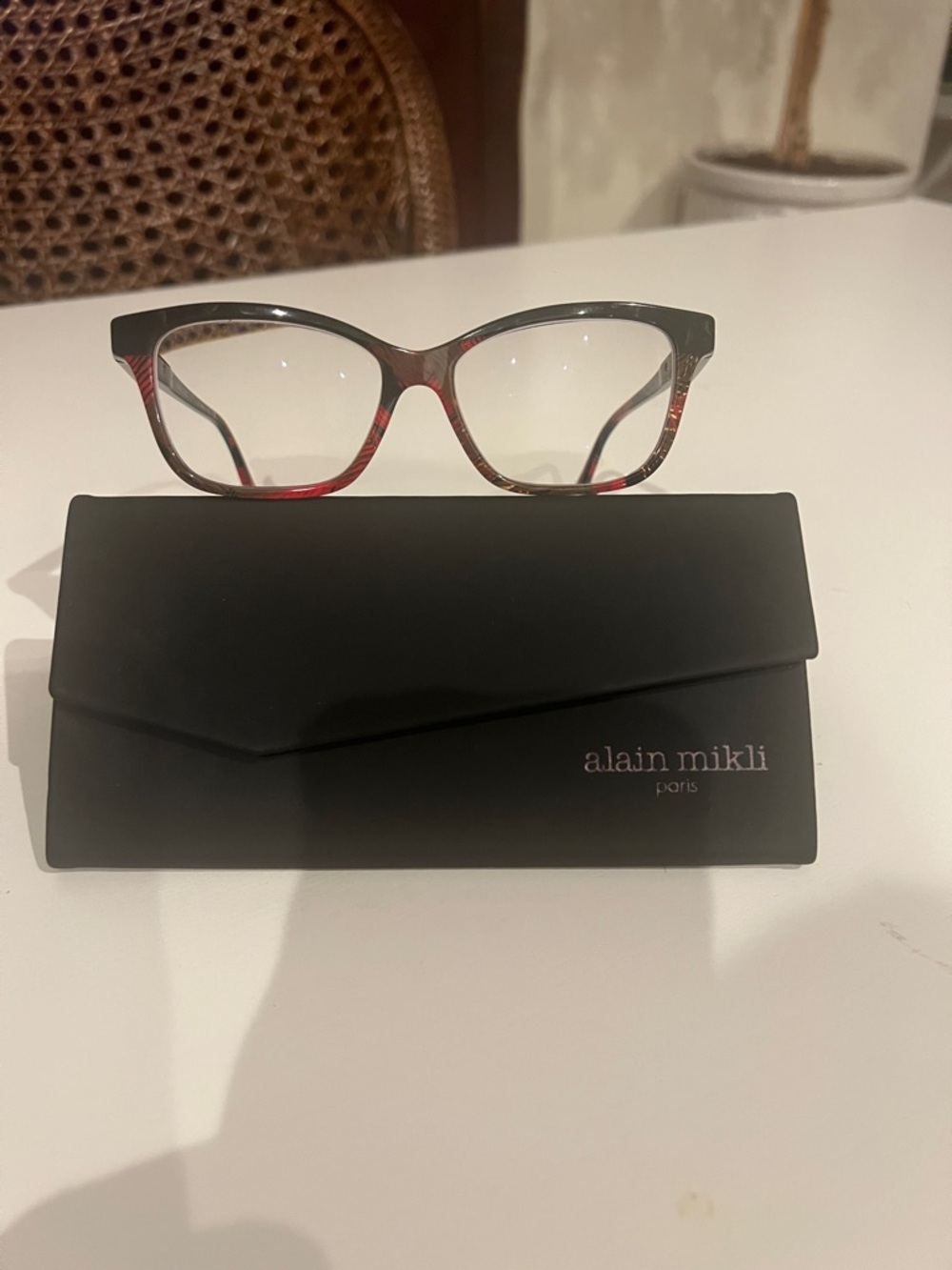 Alain Mikli Paris Red Black Eyeglass Frames A03037 53-15 140 Italy W/case